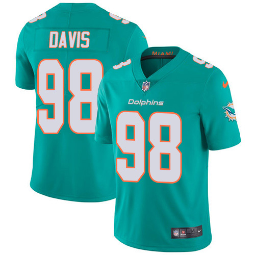 Nike Miami Dolphins #98 Raekwon Davis Aqua Green Team Color Youth Stitched NFL Vapor Untouchable Limited Jersey->youth nfl jersey->Youth Jersey